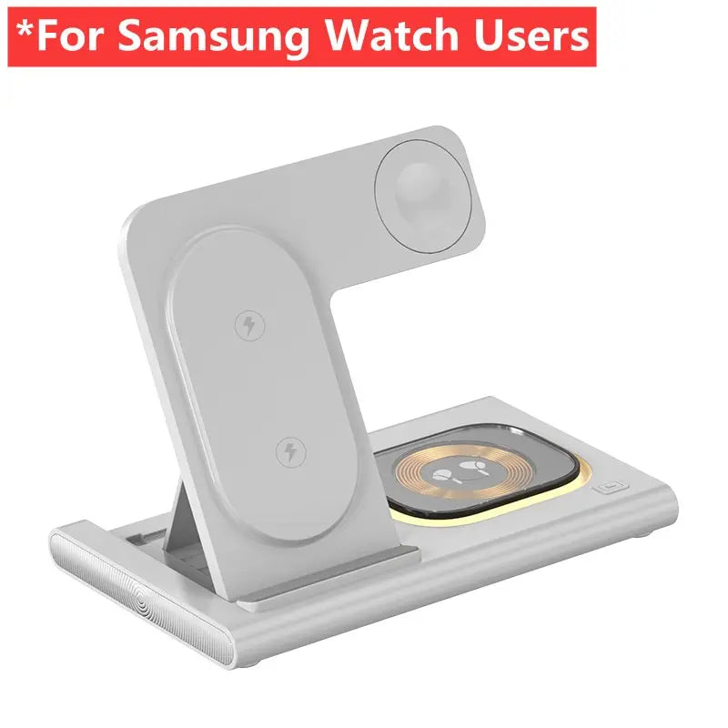 3 in 1 Wireless Charger Stand Pad for Iphone 12 13 14 15 Samsung S23 S22 Galaxy Watch 5 4 Active Buds Fast Charging Dock Station
