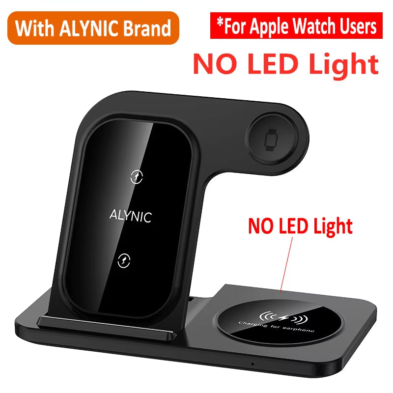 3 in 1 Wireless Charger Stand Pad for Iphone 12 13 14 15 Samsung S23 S22 Galaxy Watch 5 4 Active Buds Fast Charging Dock Station