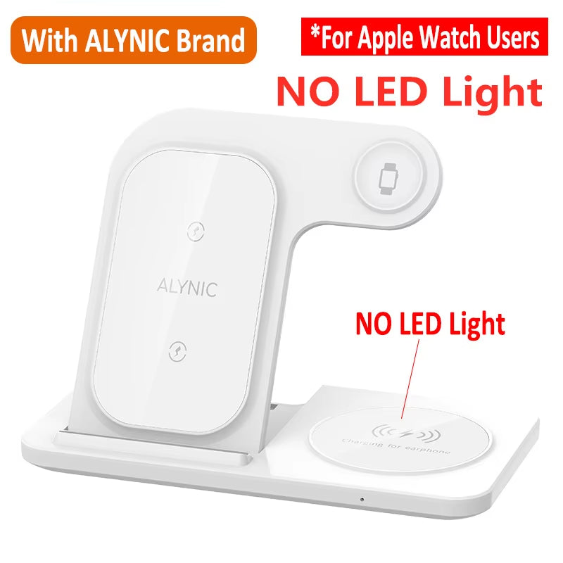 3 in 1 Wireless Charger Stand Pad for Iphone 12 13 14 15 Samsung S23 S22 Galaxy Watch 5 4 Active Buds Fast Charging Dock Station