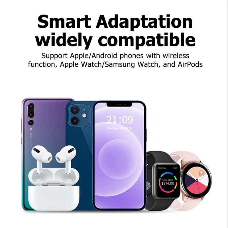 3 in 1 Wireless Charger Stand Pad for Iphone 12 13 14 15 Samsung S23 S22 Galaxy Watch 5 4 Active Buds Fast Charging Dock Station
