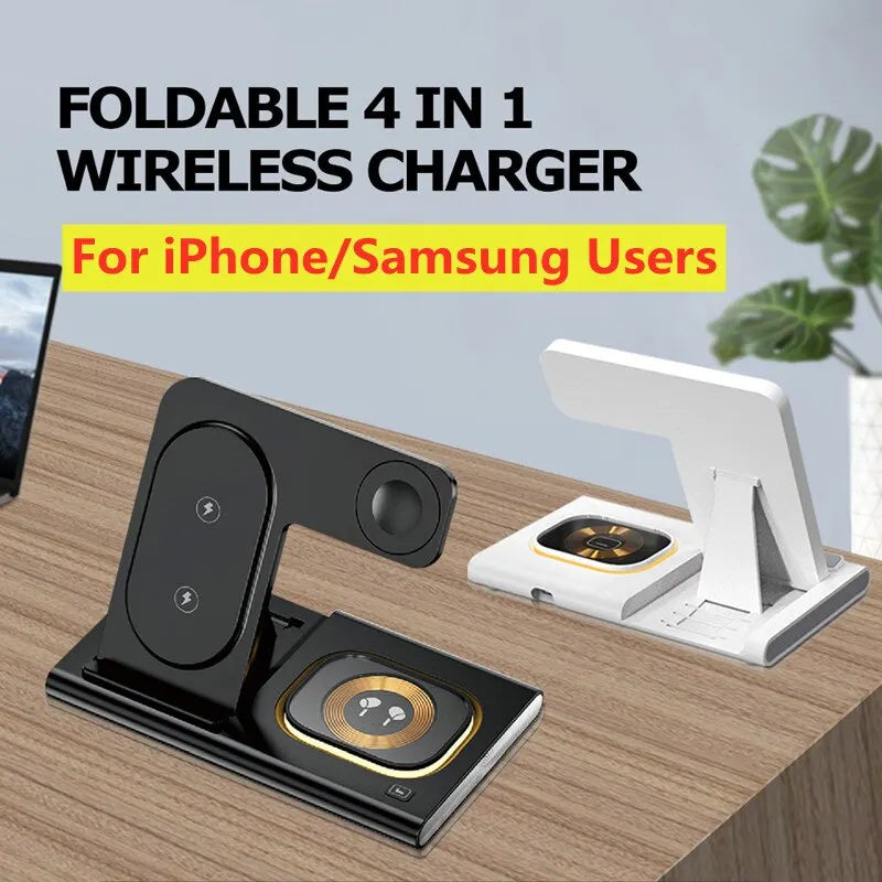 3 in 1 Wireless Charger Stand Pad for Iphone 12 13 14 15 Samsung S23 S22 Galaxy Watch 5 4 Active Buds Fast Charging Dock Station