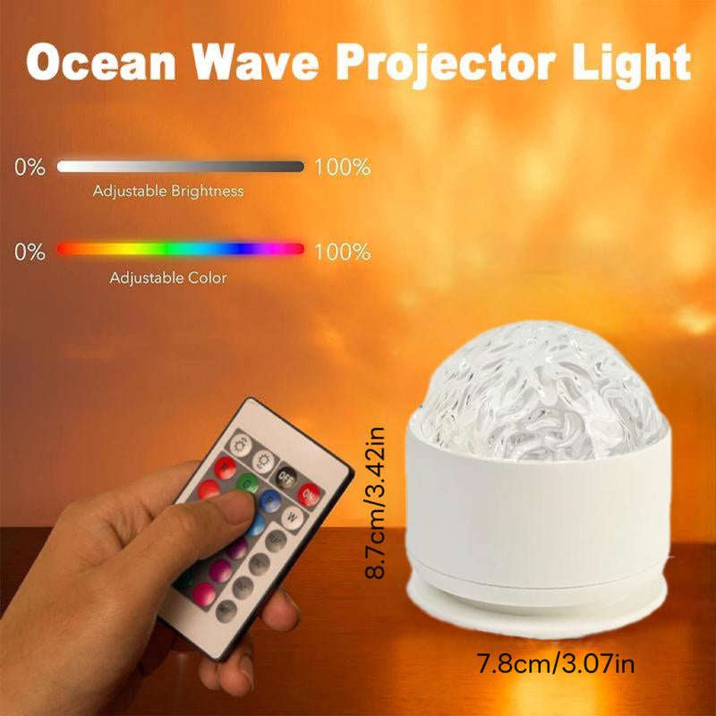Ocean Wave Projector Light + 3D Water Ripple Effect !Perfect for Bedroom & Romantic Nights!Remote | Perfect Gift for Couples & Kids 