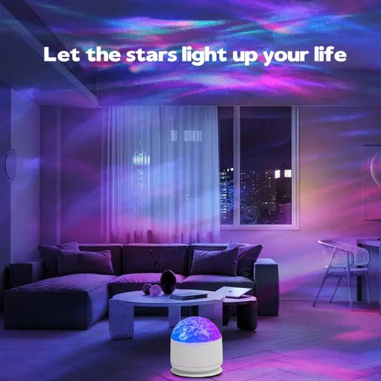 Ocean Wave Projector Light + 3D Water Ripple Effect ！Perfect for Bedroom & Romantic Nights​！Remote | Perfect Gift for Couples & Kids ​
