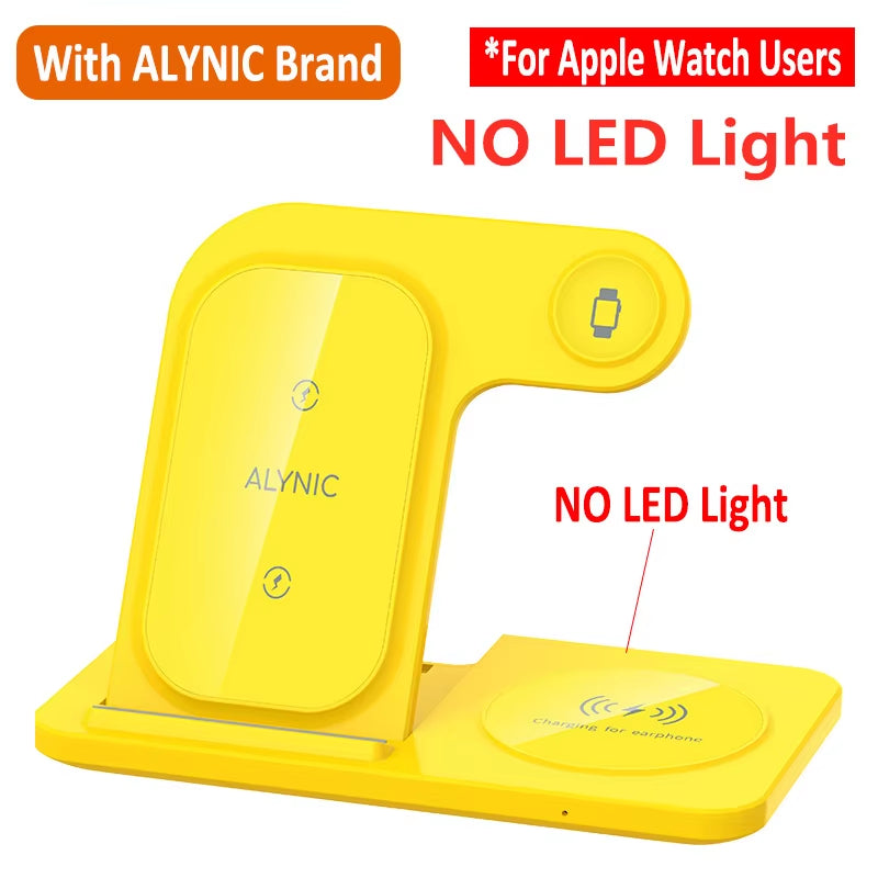 3 in 1 Wireless Charger Stand Pad for Iphone 12 13 14 15 Samsung S23 S22 Galaxy Watch 5 4 Active Buds Fast Charging Dock Station