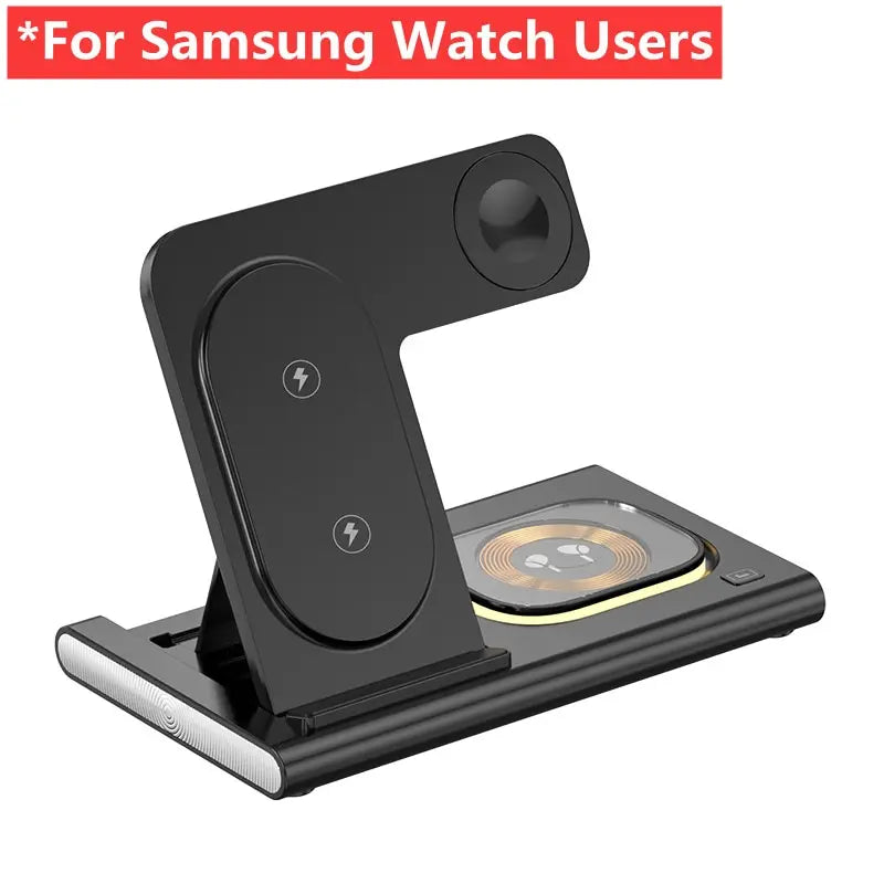 3 in 1 Wireless Charger Stand Pad for Iphone 12 13 14 15 Samsung S23 S22 Galaxy Watch 5 4 Active Buds Fast Charging Dock Station
