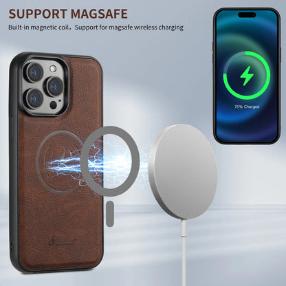 Magnetic Magsafe Card Holder Leather Phone Case for Iphone 16 15 14 13 12 Pro Max Samsung S23 S22 Ultra plus Detachable Cover