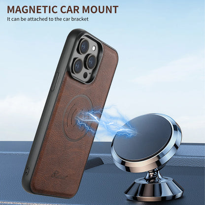 Magnetic Magsafe Card Holder Leather Phone Case for Iphone 16 15 14 13 12 Pro Max Samsung S23 S22 Ultra plus Detachable Cover