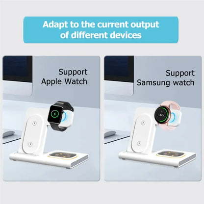 3 in 1 Wireless Charger Stand Pad for Iphone 12 13 14 15 Samsung S23 S22 Galaxy Watch 5 4 Active Buds Fast Charging Dock Station